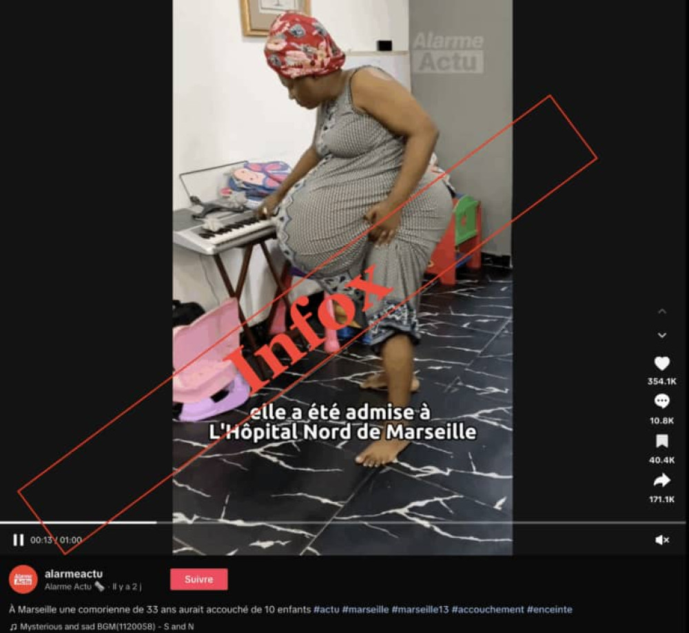 Vérification des faits : Faux, aucune femme n’a donné naissance à 10 bébés à Marseille en France.